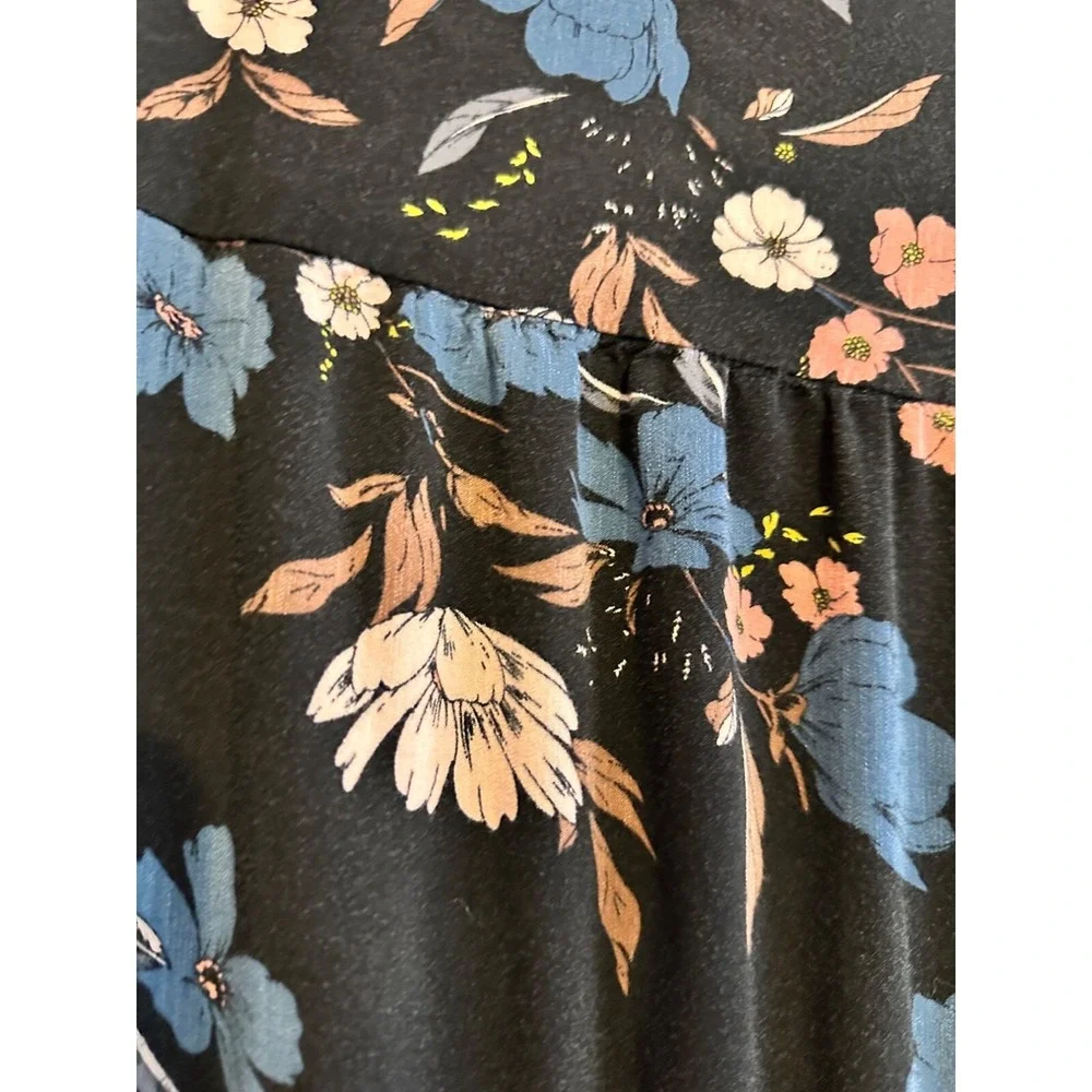 Torrid‎ Floral Button-Down Midi Dress With Rolled Sleeves & Pockets 1X